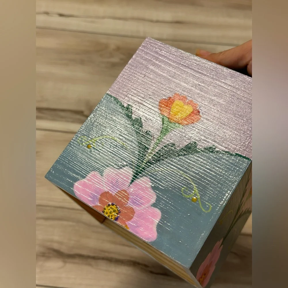 New Painted Wooden Tissue Box made by Me